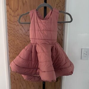 Omamimini Blush Quilted Nylon Pinafore Dress size 4T